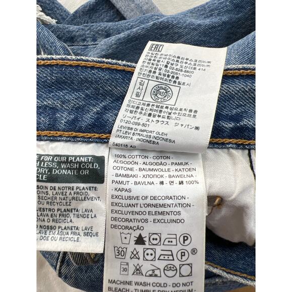 Levi’s Skinny 501 Original Destructed Blue Denim Jean Women's 27 Capsule Summer - Picture 8 of 11